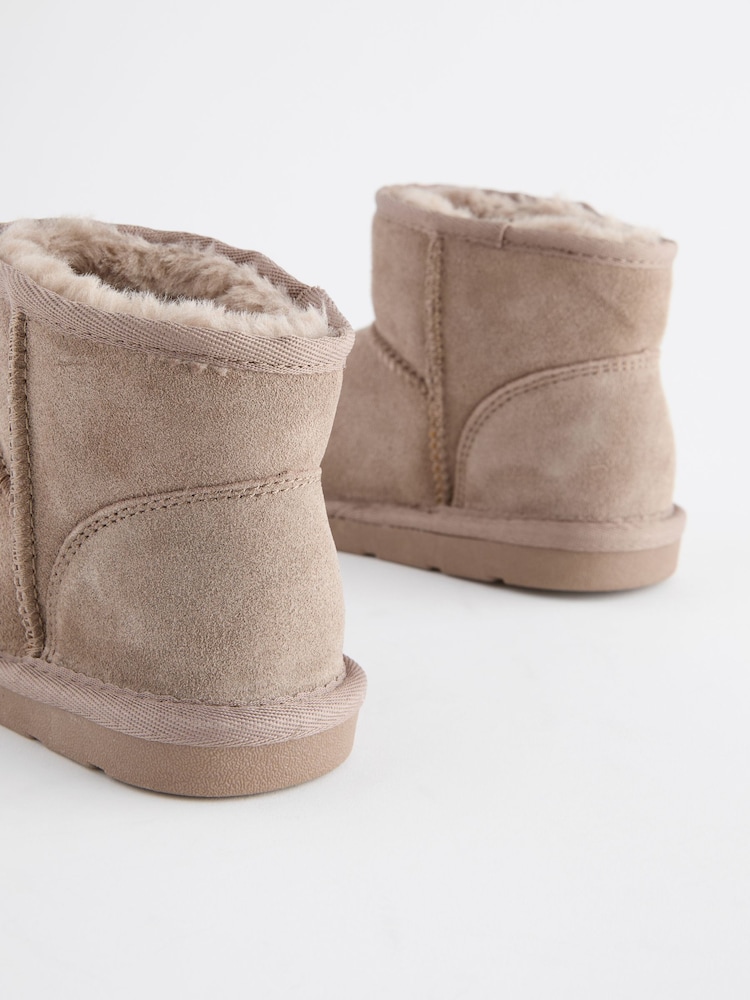 Neutral Grey Suede Pull On Boots - Image 6 of 6