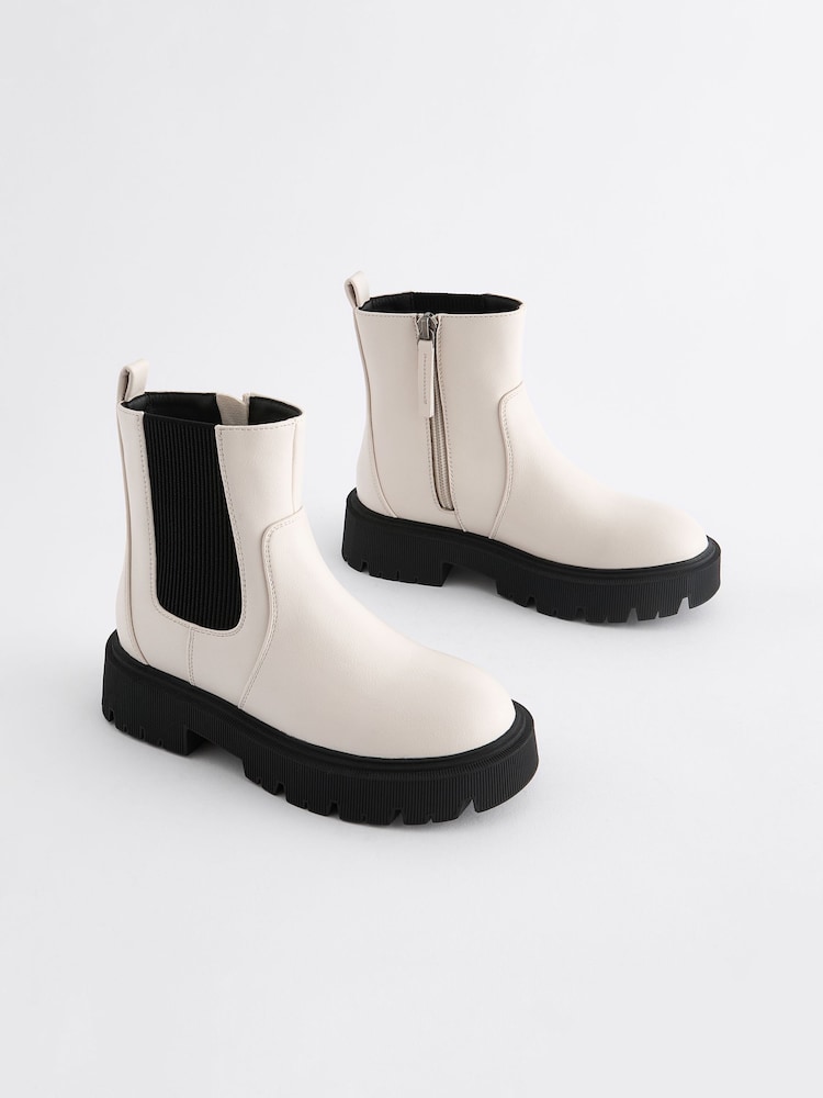 White Chunky Chelsea Boots - Image 1 of 5