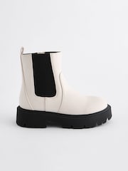 White Chunky Chelsea Boots - Image 2 of 5