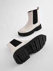White Chunky Chelsea Boots - Image 4 of 5