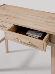 Swoon Light Brown Claudine Mango Wood 2 Drawer Desk - Image 5 of 6