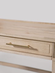 Swoon Light Brown Claudine Mango Wood 2 Drawer Desk - Image 6 of 6