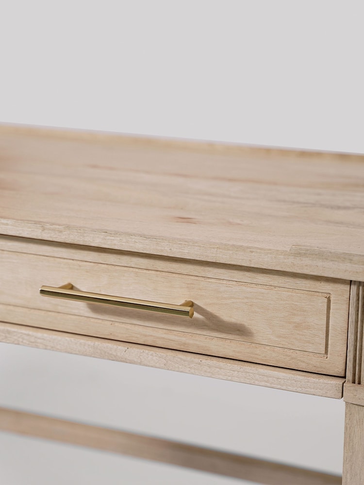 Swoon Light Brown Claudine Mango Wood 2 Drawer Desk - Image 6 of 6 Swoon Light Brown Claudine Mango Wood 2 Drawer Desk - Image 6 of 6