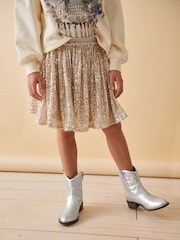 Silver Western Cowboy Ankle Boots - Image 2 of 9