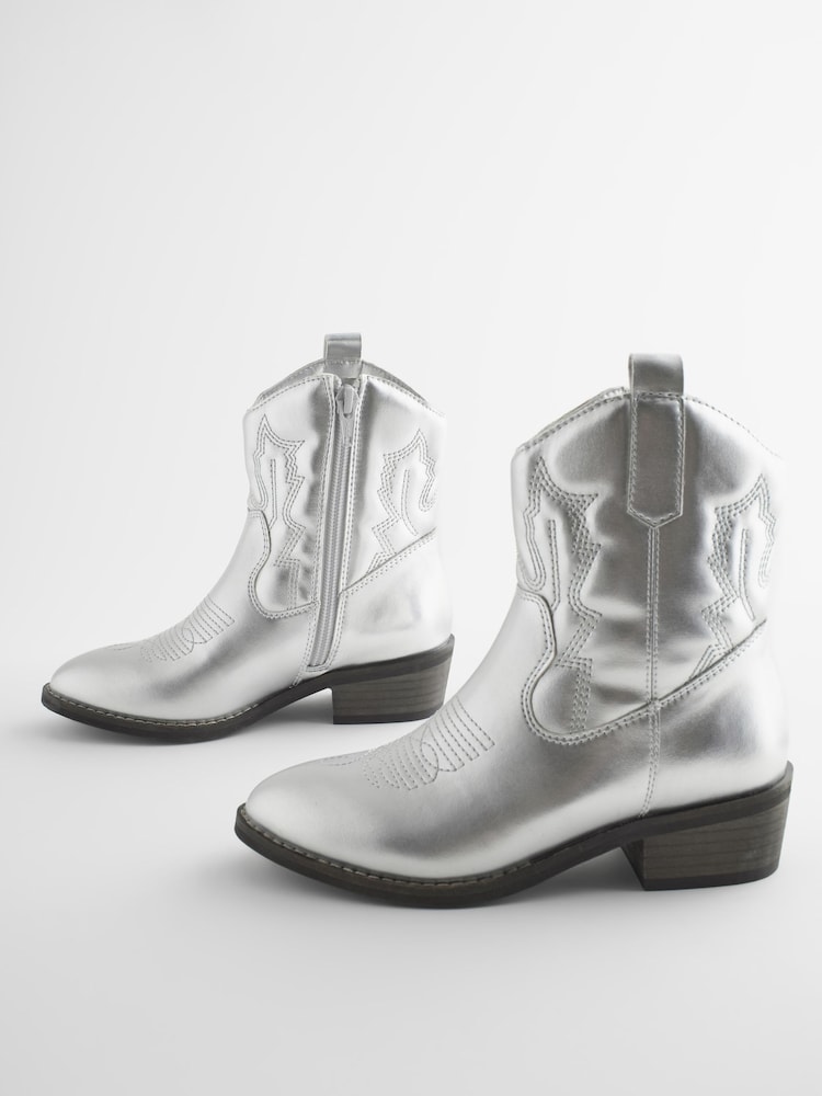 Argent - Bottes de cow-boy western à cheville - Image 6 of 9