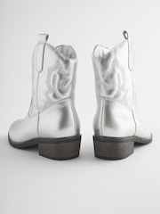 Silver Western Cowboy Ankle Boots - Image 7 of 9
