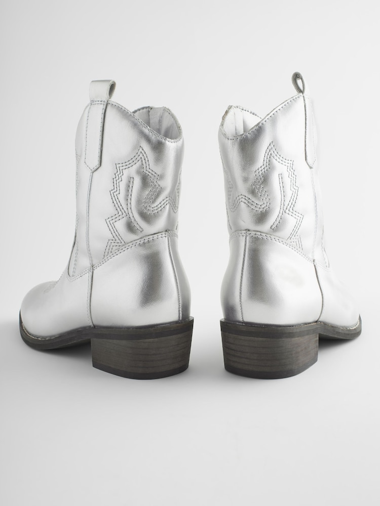 Argent - Bottes de cow-boy western à cheville - Image 7 of 9