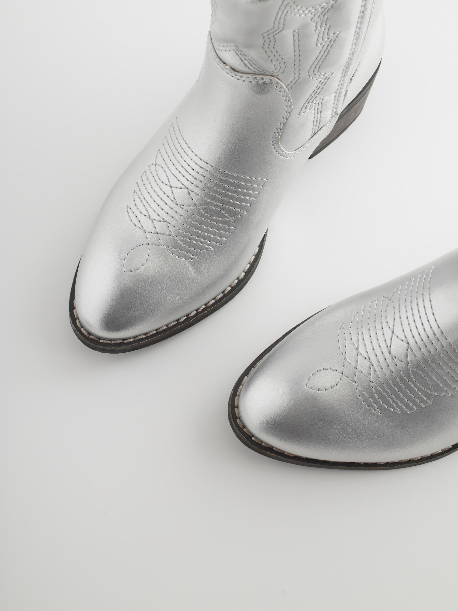 Silver western ankle boots sale