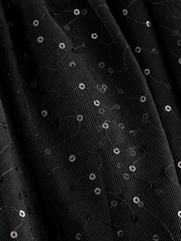 Black Sequin Tulle Party Dress (3-16yrs) - Image 7 of 7