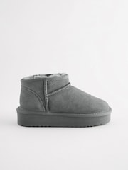 Grey Flatform Mini Warm Lined Water Repellent Suede Pull-On Boots - Image 2 of 5