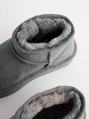Grey Flatform Mini Warm Lined Water Repellent Suede Pull-On Boots - Image 3 of 5