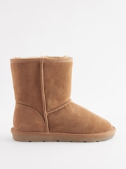 Tan Brown Suede Pull On Boots - Image 3 of 4