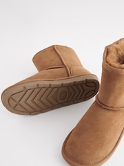 Tan Brown Suede Pull On Boots - Image 4 of 4
