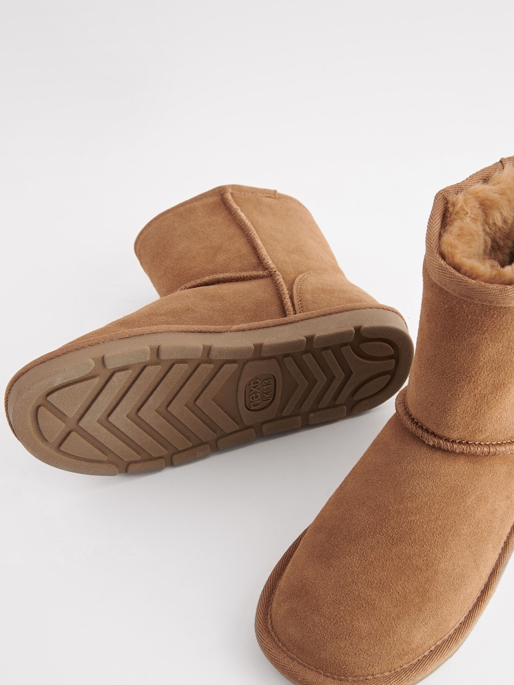 Tan Brown Suede Pull On Boots - Image 4 of 4