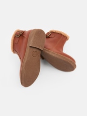 Tan Brown Leather Buckle Ankle Boots - Image 4 of 5