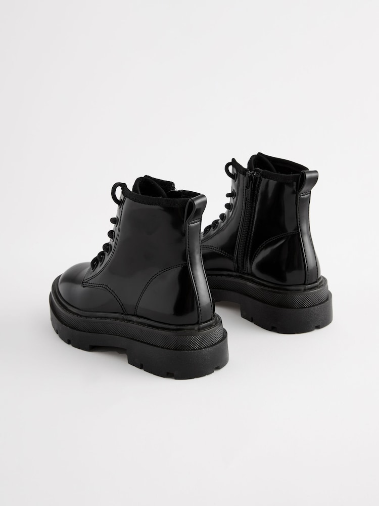 Buy Black Lace Up Chunky Ankle Boots from Next USA