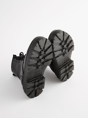 Black Lace Up Chunky Ankle Boots - Image 5 of 6