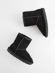 Black Suede Pull On Boots - Image 3 of 6