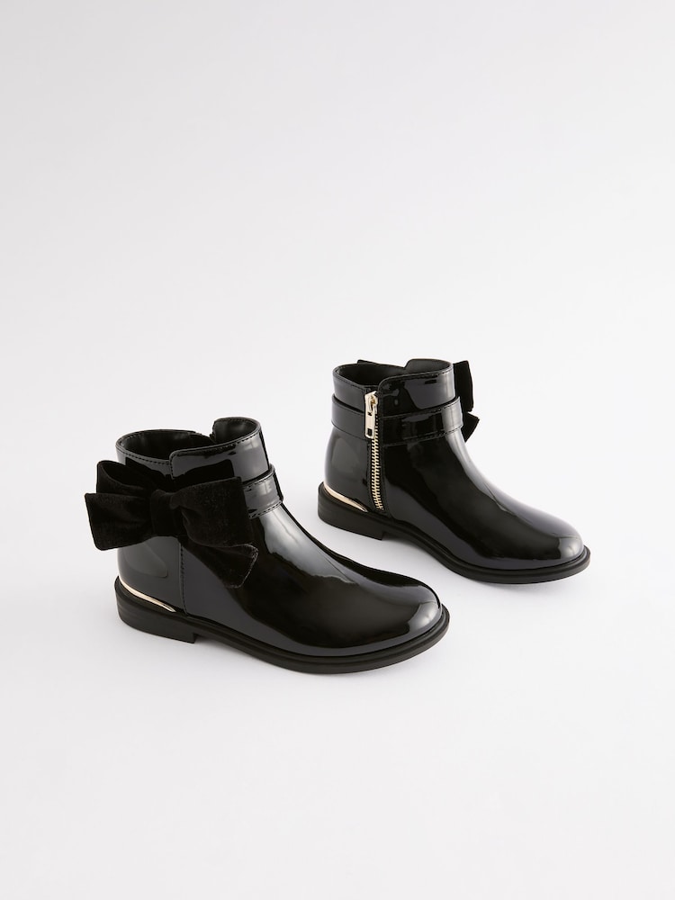 Black Bow Ankle Boots - Image 1 of 6