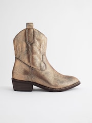 Gold Western Cowboy Ankle Boots - Image 2 of 6