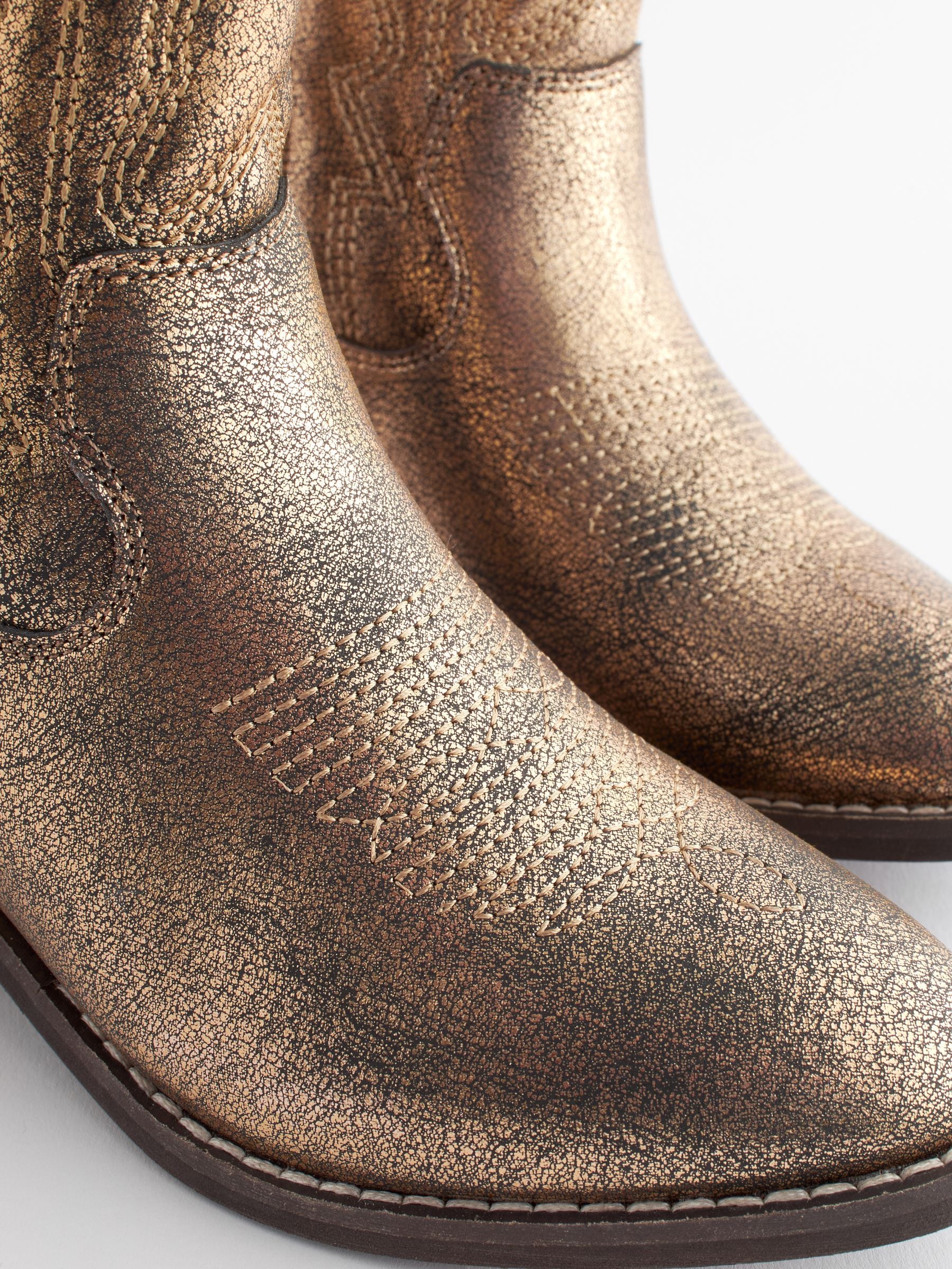Buy Gold Western Cowboy Ankle Boots from Next Canada