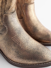 Gold Western Cowboy Ankle Boots - Image 3 of 6