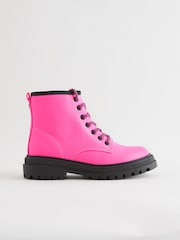 Pink Standard Fit (F) Warm Lined Lace-Up Ankle Boots - Image 4 of 8