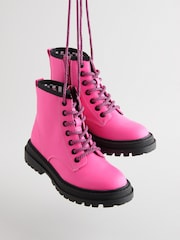 Pink Standard Fit (F) Warm Lined Lace-Up Ankle Boots - Image 5 of 8