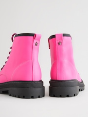 Pink Standard Fit (F) Warm Lined Lace-Up Ankle Boots - Image 7 of 8
