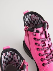 Pink Standard Fit (F) Warm Lined Lace-Up Ankle Boots - Image 8 of 8