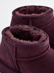 Burgundy Purple Flatform Mini Warm Lined Water Repellent Suede Pull-On Boots - Image 5 of 5