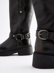 Black Tall Buckle Biker Boots - Image 6 of 6