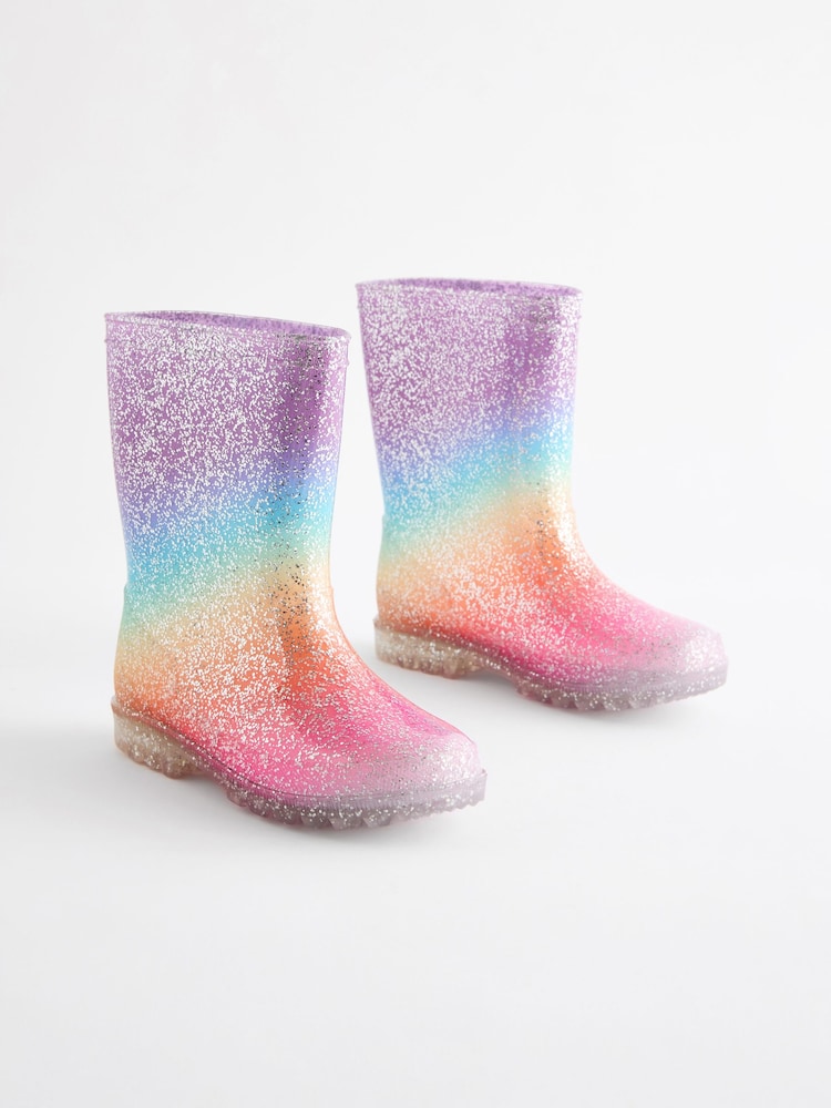 Rainbow Glitter Wellies - Image 1 of 5