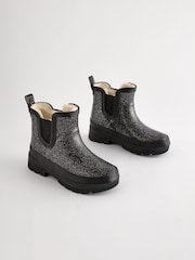 Black Glitter Chelsea Wellies - Image 1 of 6