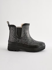 Black Glitter Chelsea Wellies - Image 2 of 6