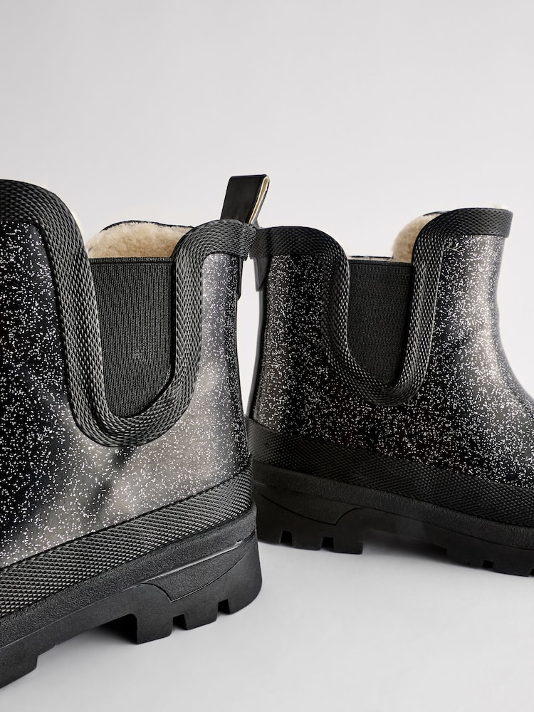 Black Glitter Chelsea Wellies - Image 6 of 6