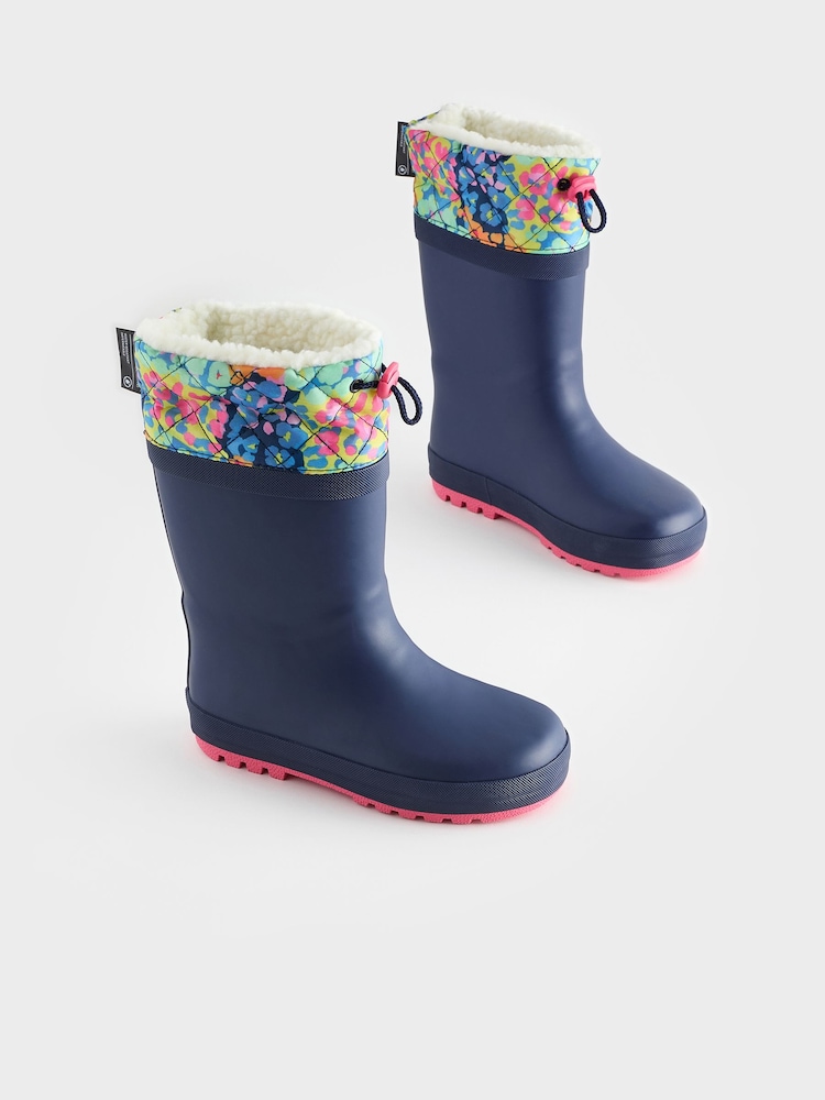 Navy Blue Cuff Wellies - Image 1 of 5