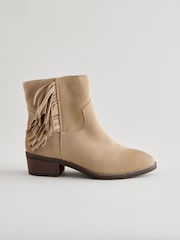 Stone Suede Fringe Western Boots - Image 2 of 5