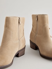 Stone Suede Fringe Western Boots - Image 3 of 5