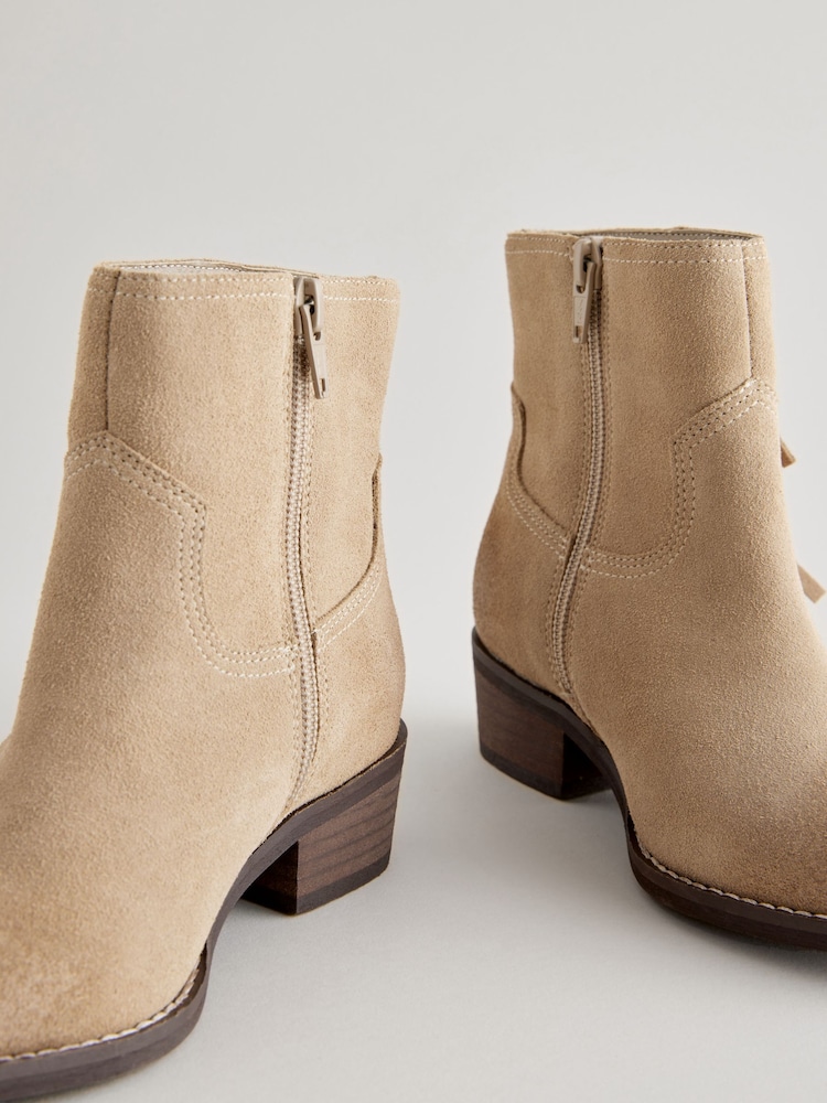 Stone Suede Fringe Western Boots - Image 3 of 5