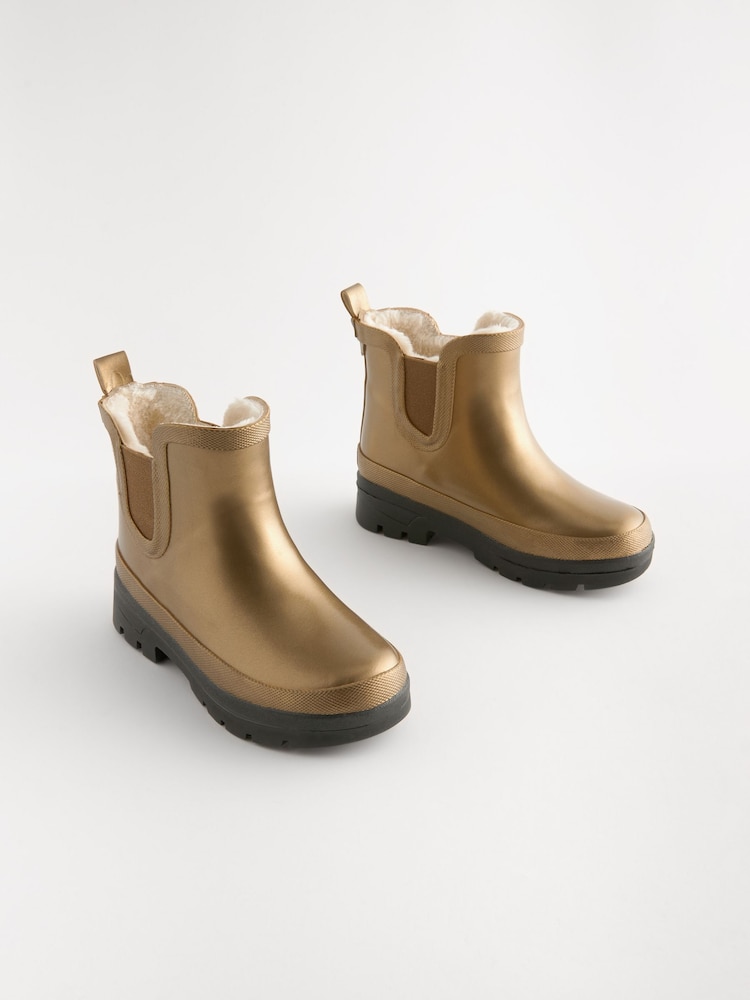 Gold Metallic Chelsea Wellies - Image 1 of 5 Gold Metallic Chelsea Wellies - Image 1 of 5