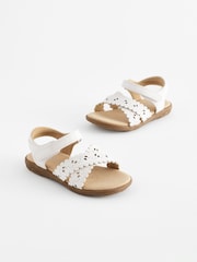 White Standard Fit (F) Cross Strap Sandals - Image 2 of 7