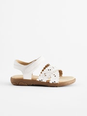 White Standard Fit (F) Cross Strap Sandals - Image 3 of 7