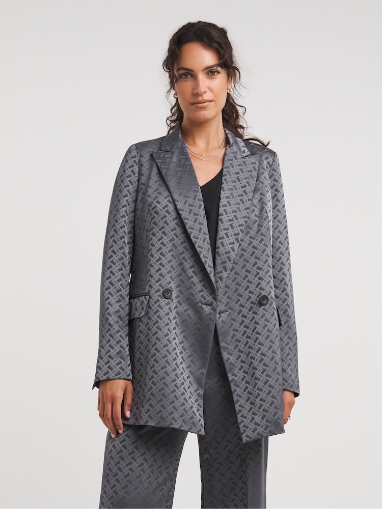 JD Williams Grey Slate Satin Blazer - Image 1 of 4