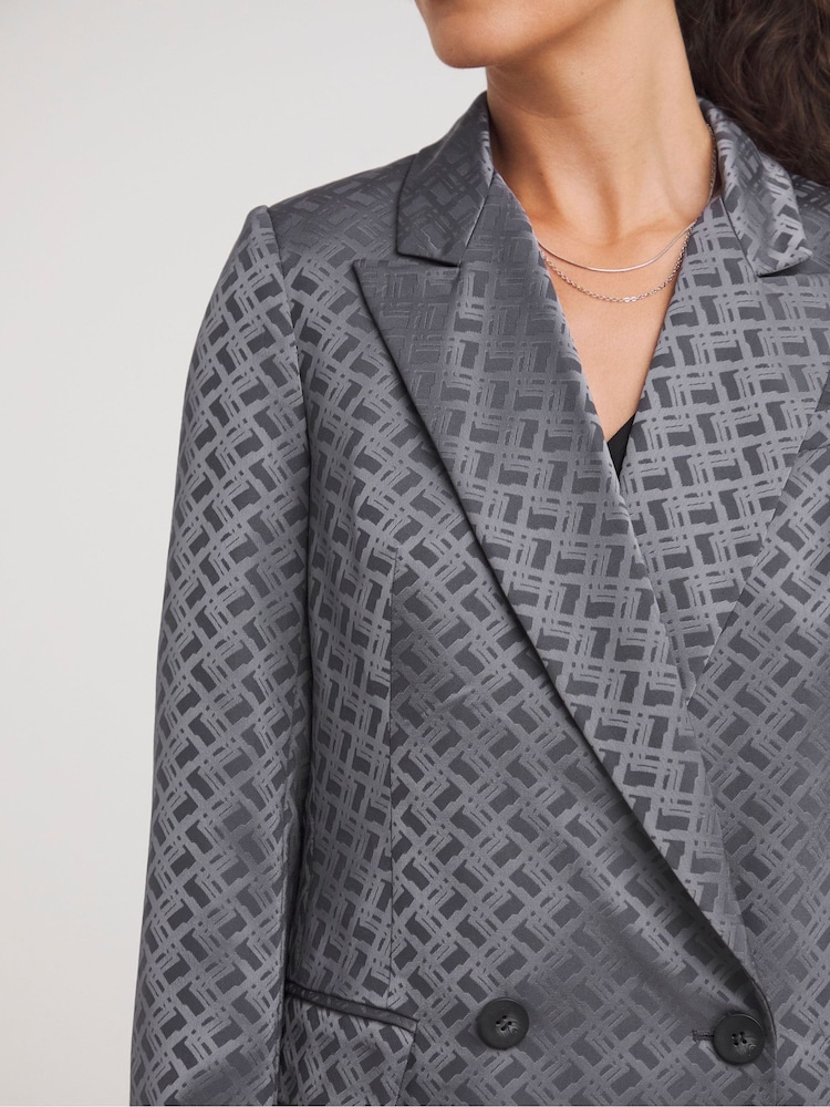 JD Williams Grey Slate Satin Blazer - Image 4 of 4