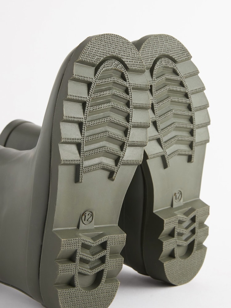 Khaki Green Warm Lined Buckle Wellies - Image 4 of 5