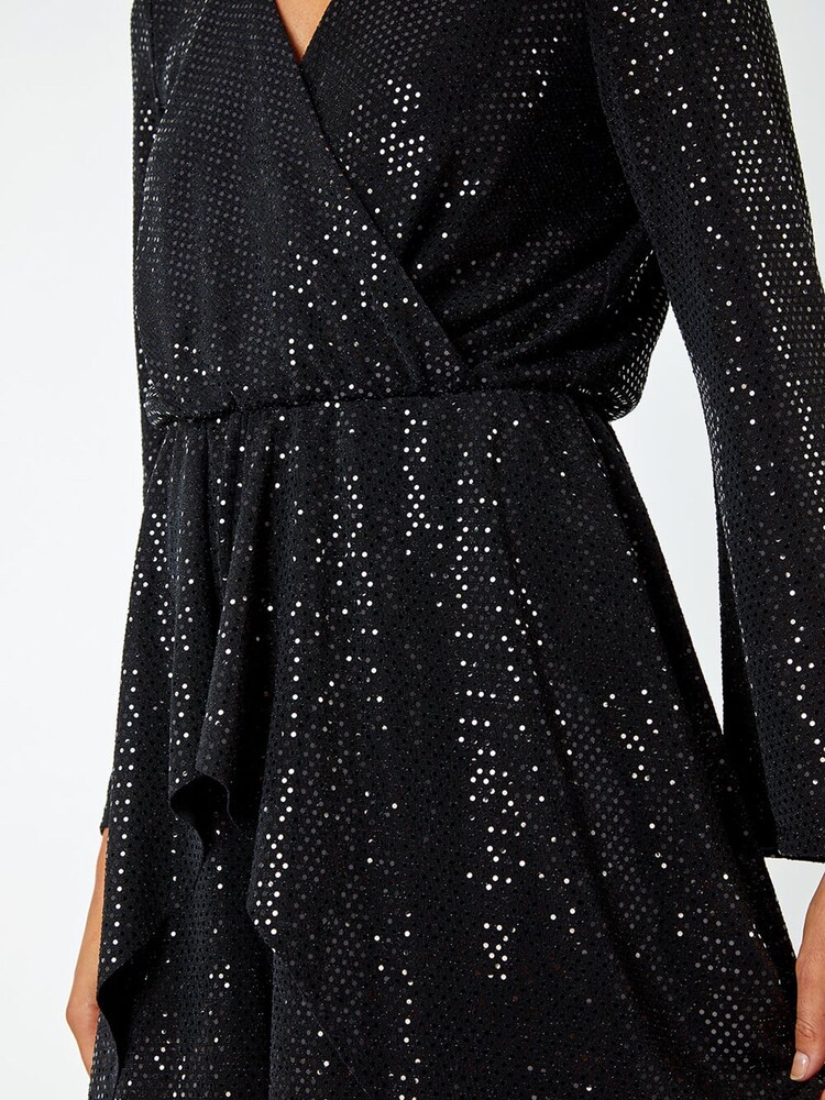 Roman Black Sequin Embellished Stretch Playsuit - Image 5 of 5
