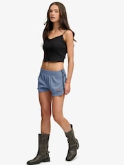 SUPERDRY Blue Athletic Essentials Waffle Retro Shorts - Image 6 of 7