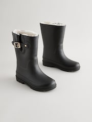 Black Warm Lined Buckle Wellies - Image 1 of 5