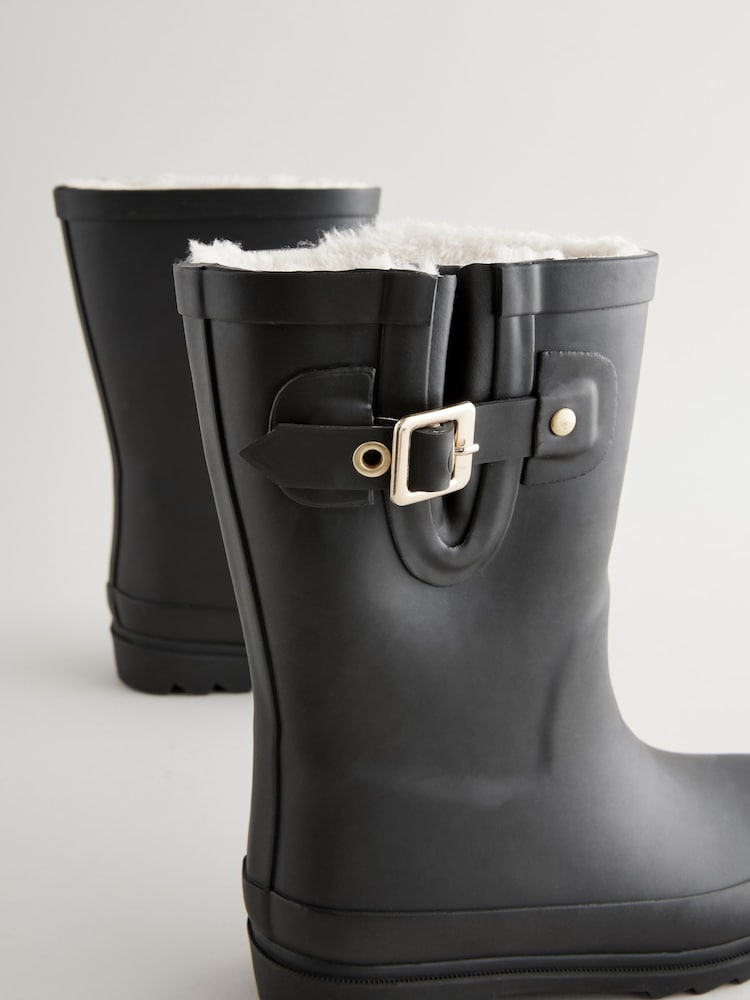 Black Warm Lined Buckle Wellies - Image 5 of 5